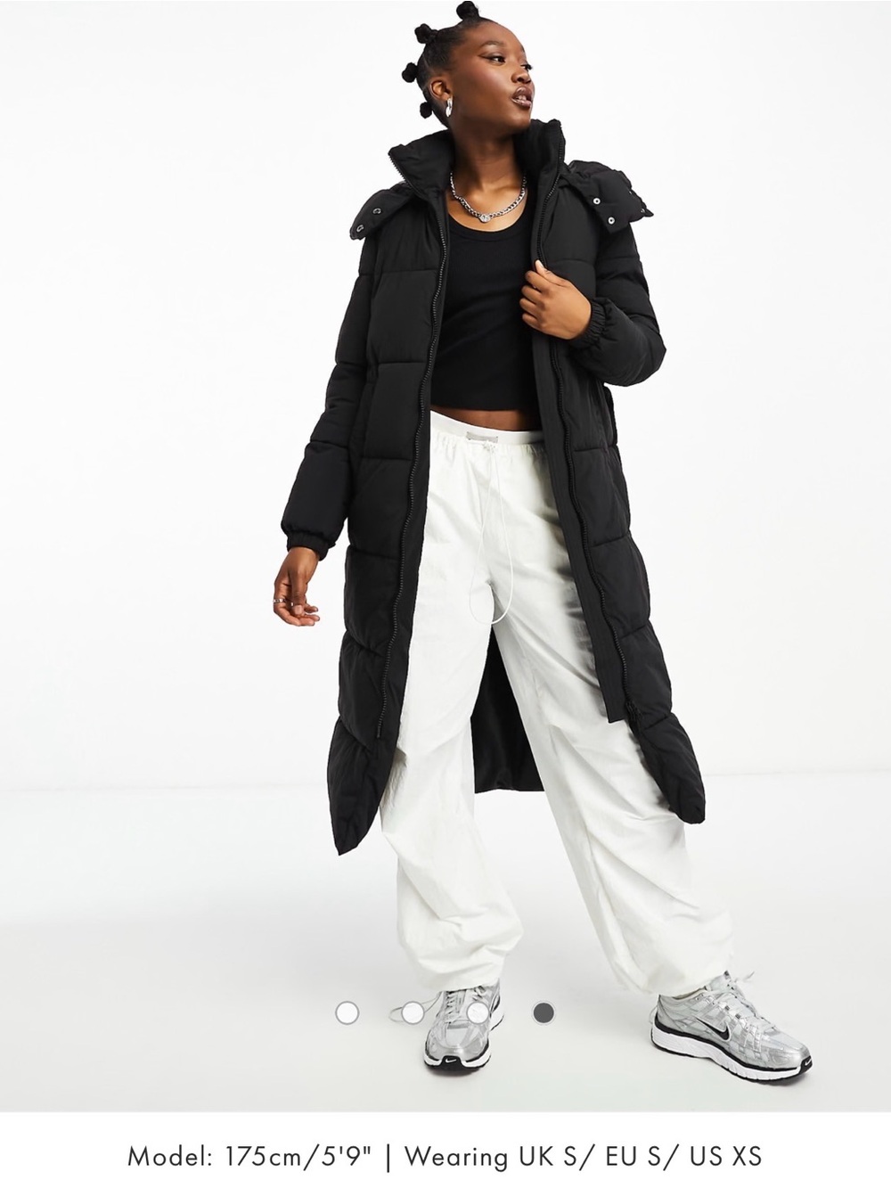 Cotton On mother Puffer Black Long Puffer Coat with High Collar